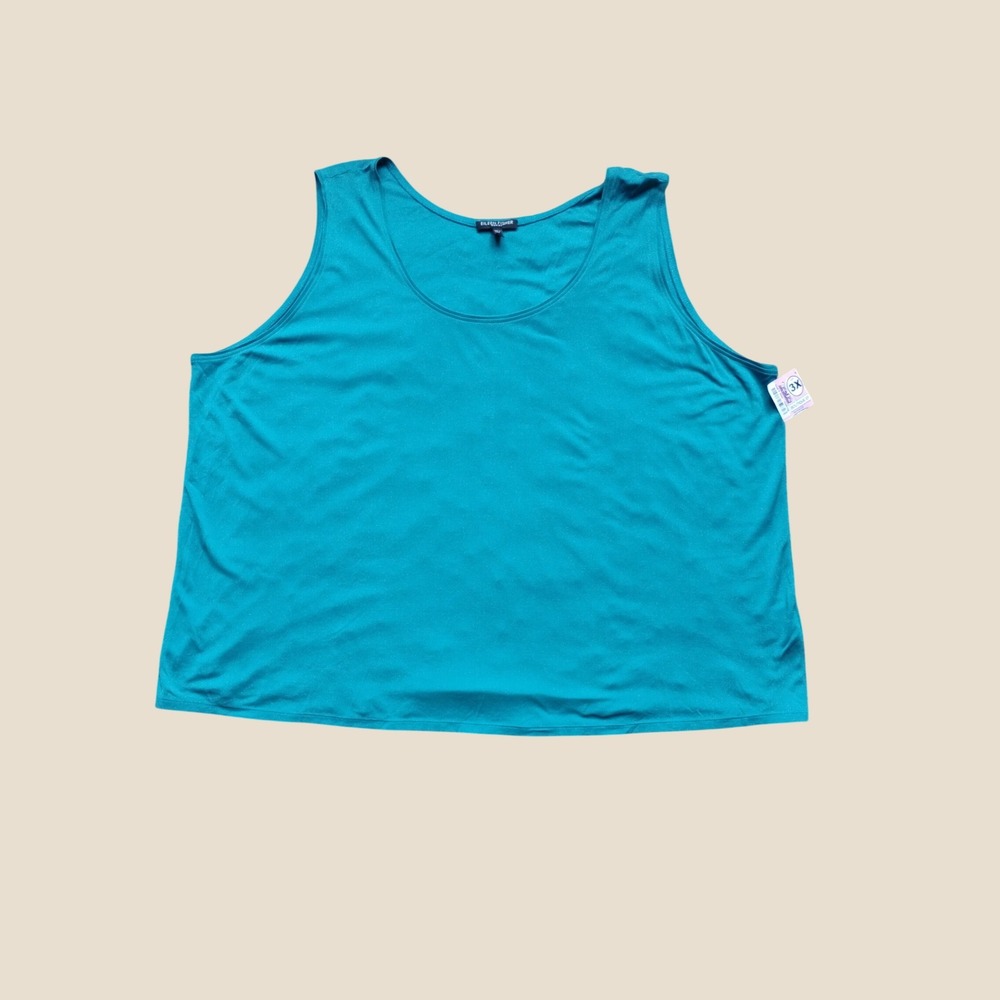 New WOT Eileen Fisher 3 XL  Pool 100% Stretch Silk Jersey Tank Top